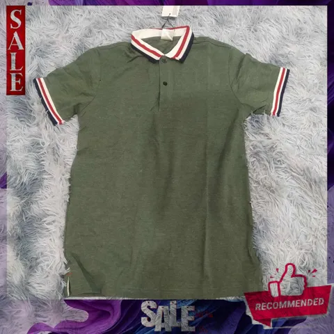 Áo phông PoLo Nam Nữ Xanh Rêu - Chất vải cá sấu co giãn, cổ viền kẻ - Thời trang trẻ trung, đi học, đi chơi, đi làm