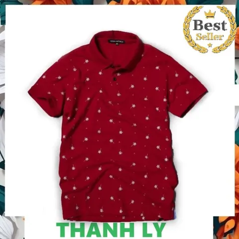 Áo Polo Nam Họa Tiết Cây Dừa - Chất Cotton Thoáng Khí, Dễ Dàng Kết Hợp Thời Trang Hàng Ngày