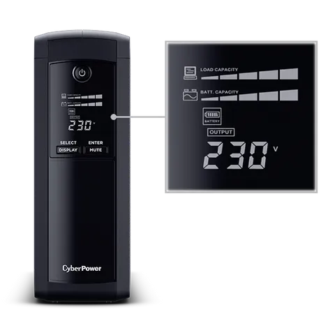 Bộ Lưu Điện UPS CyberPower VALUE Pro VP1200ELCD 1200VA/720W - Bảo vệ nguồn điện cho NAS, PC, Thiết bị điện tử, Chính hãng