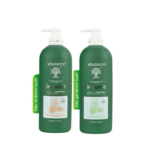 Cặp Dầu Gội Xả Voudioty Biotin & Collagen Bưởi 1000ml - Kích Thích Mọc Tóc Khỏe Đẹp, Chăm Sóc Tóc Hư Tổn