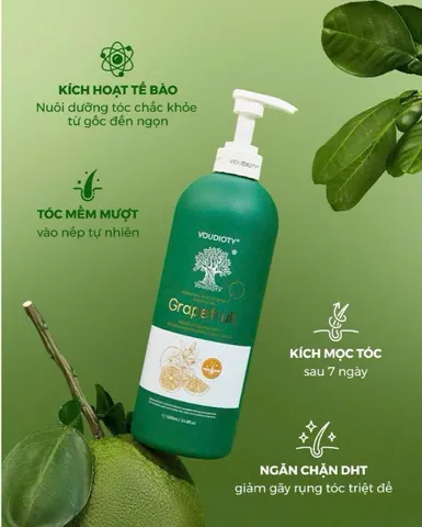 Cặp Dầu Gội Xả Voudioty Biotin & Collagen Bưởi 1000ml - Kích Thích Mọc Tóc Khỏe Đẹp, Chăm Sóc Tóc Hư Tổn