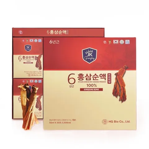 Tinh Chất Hồng Sâm Cao Cấp 100% Ginseng King HG Bio Hàn Quốc - Hỗ Trợ Sức Khỏe, Tăng Cường Miễn Dịch, Bổ Dưỡng Da, Hộp 30 Gói x 50ml
