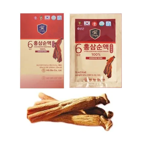 Tinh Chất Hồng Sâm Cao Cấp 100% Ginseng King HG Bio Hàn Quốc - Hỗ Trợ Sức Khỏe, Tăng Cường Miễn Dịch, Bổ Dưỡng Da, Hộp 30 Gói x 50ml