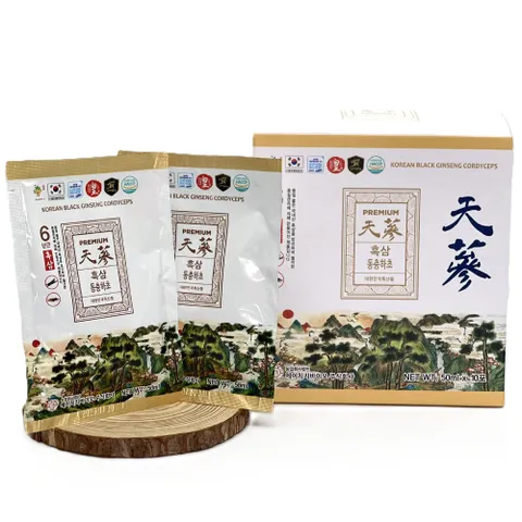 Nước Hắc Sâm Đông trùng hạ thảo GinsengKing Hàn Quốc - Tăng cường sức khỏe, sinh lý, giúp giảm stress, mệt mỏi - Hộp 20 gói x 50ml