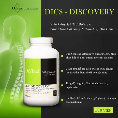 Viên uống cải thiện cột sống Disc Discovery DaVinci USA 180 viên