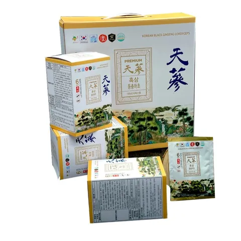 Nước Hắc Sâm Đông Trùng Hạ Thảo GinsengKing Hàn Quốc - Giúp Tăng Cường Sức Khỏe, Cải Thiện Hệ Miễn Dịch, Giảm Stress - 60 Gói x 50ml
