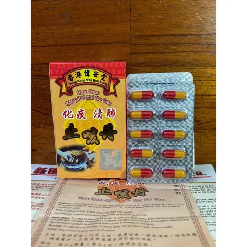 Viên uống giảm ho Hoa Chén - Hua Dan Qing Fei Zhi Ke Tan 30 Viên, Hỗ trợ hen suyễn, đau họng, chất nhầy, Thực phẩm chức năng Malaysia
