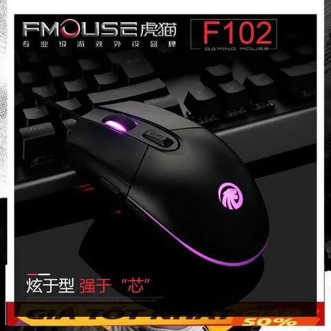 Chuột Chơi Game F102 Wired RGB 3500DPI - Thiết Kế Ergonomic, Tùy Chỉnh Phần Mềm, Màu Đen, Đèn LED Nhiều Màu Sắc