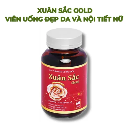 Viên uống Xuân Sắc Gold - Cân bằng nội tiết tố nữ, làm đẹp da, giảm mãn kinh, tăng cường sinh lý - Hộp 60 viên