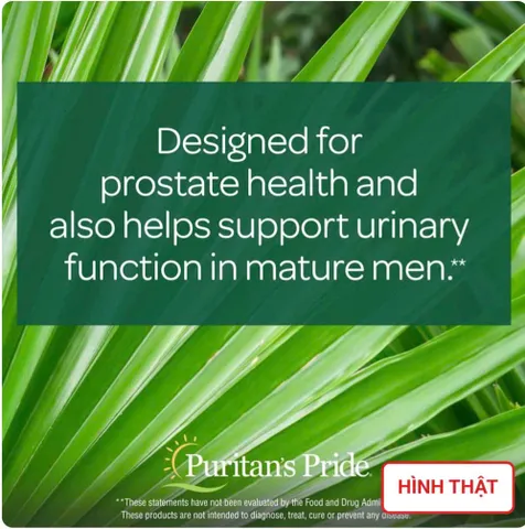 Viên uống Saw Palmetto 450mg Puritan’s Pride 200 viên - Hỗ trợ sức khỏe tuyến tiền liệt và chức năng tiểu tiện tự nhiên