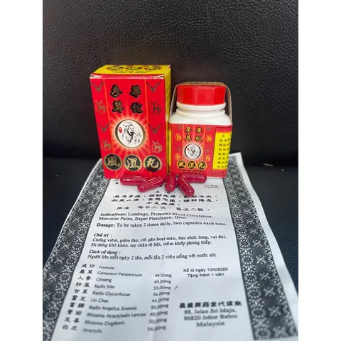 Sâm Nhung Hoa Đà Phong Thấp Hoàn - Giảm Đau, Chống Viêm, Hỗ Trợ Khớp và Cơ, Sản Phẩm Sức Khỏe Từ Malaysia