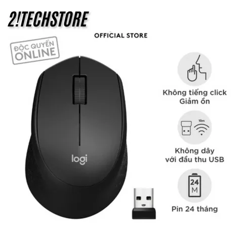 Chuột Không Dây Logitech M330 Silent Plus - Chuột Văn Phòng Giảm Tiếng Ồn - Thiết Kế Công Thái Học, Thời Gian Sử Dụng 24 Tháng