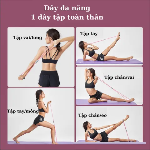 Dụng cụ kéo Đàn Hồi Hình Số 8 LINING Hỗ Trợ Tập Toàn Thân Tập Vai Tập Đa Năng Dụng Cụ Tập Gym Yoga