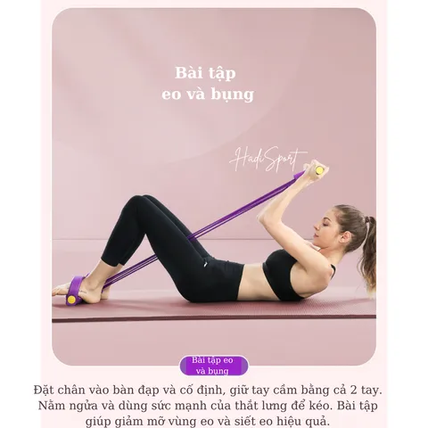 Dây kéo đàn hồi chữ B LINING bàn đạp chân tập toàn thân dây tập Pilates giảm mỡ bụng LJSP426