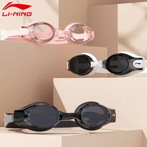 Kính Bơi Li-Ning LXJU507 Chống Nước & Chống Tia UV - Dành Cho Trẻ Em & Người Lớn, Kèm Nút Bịt Tai & Cầu Mũi