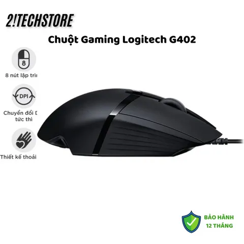 Chuột Gaming Logitech G402 - Cảm Biến Delta Zero 4000 DPI, Thiết Kế Công Thái Học, LED RGB, Chuyên Dụng Cho Game Thủ