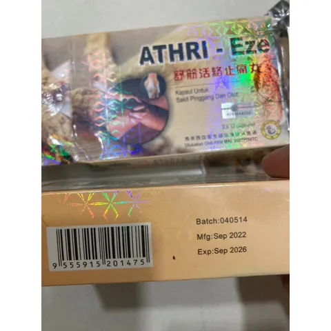 Viên uống hỗ trợ xương khớp Athri Eze Malaysia - Giảm đau nhức, thoái hóa khớp, phục hồi chức năng vận động, 36 viên
