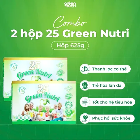 Sữa Hạt Ngũ Cốc 25 Green Nutri - Combo 2 Hộp 625Gr Chứa Tảo Xoắn Spirulina, Tốt Cho Sức Khỏe, Thanh Lọc Cơ Thể