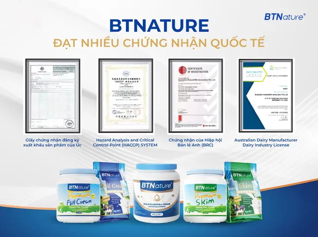Sữa Tươi Nguyên Kem Dạng Bột BTNature 1kg - Chất Dinh Dưỡng Cao, Không Đường, Tiện Lợi Cho Gia Đình - Chuẩn Úc Chính Hãng