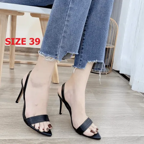 Giày Sandal Nữ Cao Gót Mũi Nhọn 9P - Kiểu Dáng Thon Gọn, Đơn Giản, Đi Chơi Thoải Mái, Thời Trang Hè