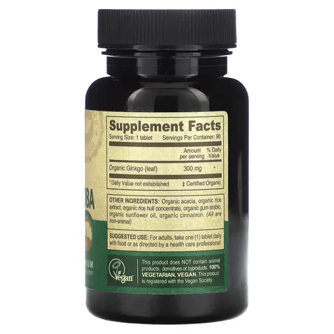 [DATE 12/2027] VEGAN - Viên uống bổ não và ngăn ngừa đột quỵ  Ginkgo Biloba Hữu Cơ 300mg hãng DEVA