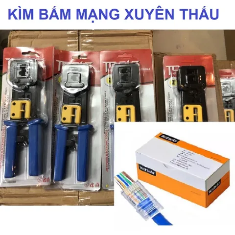 Combo Kìm Bấm Mạng Xuyên Thấu CAT6/5E/5 - Thiết Bị Mạng Tenda Chắc Chắn, Dễ Dàng Sử Dụng và Bền Bỉ