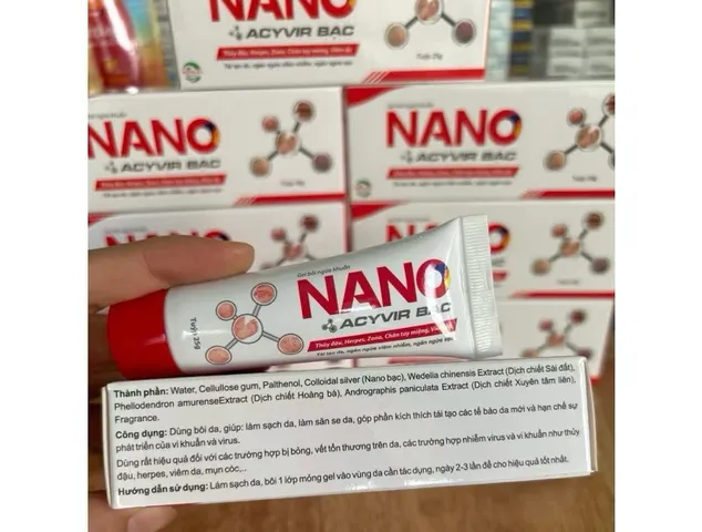 Gel Bôi Nano Acyvir Bạc - Hỗ Trợ Mau Lành Vết Thương, Giảm Thâm, Ngăn Ngừa Sẹo, Dành Cho Trẻ Em Và Người Lớn - Hàng Date Mới