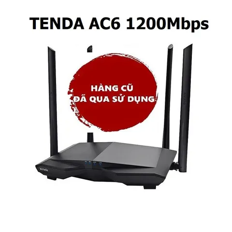 Router Wifi Tenda AC6 1200Mbps - Thiết Bị Phát Sóng 4 Râu Tốc Độ Cao, Hỗ Trợ Cài Đặt Tiếng Việt, Phù Hợp Gia Đình