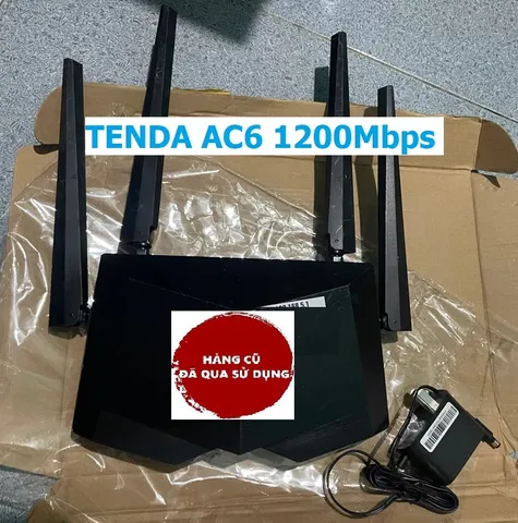 Router Wifi Tenda AC6 1200Mbps - Thiết Bị Phát Sóng 4 Râu Tốc Độ Cao, Hỗ Trợ Cài Đặt Tiếng Việt, Phù Hợp Gia Đình