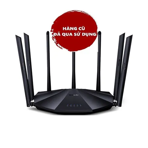 Router WiFi Tenda AC23 Gigabit 2 băng tần AC2100, 7 ăng ten 6dbi, tốc độ 2.4GHz 300Mbps & 5GHz 1733Mbps - Hàng cũ, bảo hành 3 tháng