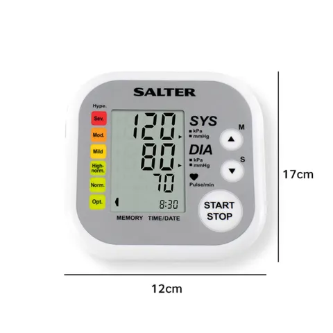 Máy đo huyết áp bắp tay điện tử Salter GB-BPA9201EU - Công nghệ Smart Measure, Bộ nhớ 120 kết quả, Phát hiện nhịp tim không đều