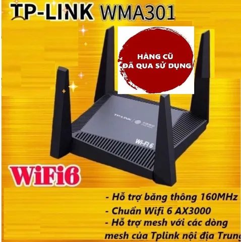 Bộ Phát Router Wifi6 TP-Link AX3000 WMA301/WMA302 - Công Nghệ Wifi 6 Tốc Độ Cao, Hàng Cũ Đẹp Đạt >90%, Hỗ Trợ MESH, Bảo Hành 3 Tháng