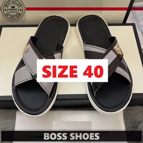 Dép Quai Chéo Nam Kẻ Xám - Giày Sandal Thời Trang Dễ Phối Đồ, Phong Cách Hiện Đại, Đủ Size, Chất Lượng Cao
