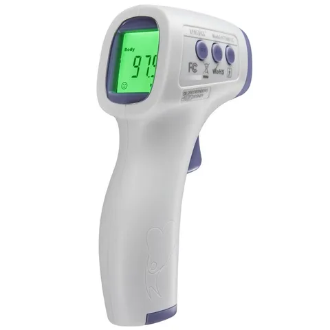 Nhiệt kế hồng ngoại không tiếp xúc HoMedics TIE-240 - Chứng nhận FDA, Đo 6 trong 1, Hiển thị 3 màu, Bộ nhớ 50 kết quả