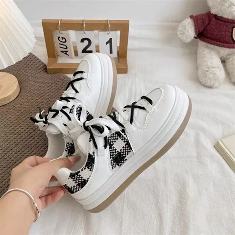 Giày thể thao nữ sneaker độn đế trắng H108 JAENIA G013 - Thời trang học sinh giá rẻ, tiện lợi và phong cách