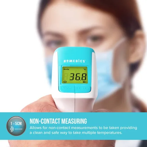 Nhiệt Kế Hồng Ngoại Không Tiếp Xúc HoMedics TE-350-EU - FDA Hoa Kỳ, Đo Nhiệt Độ Cơ Thể An Toàn Cho Bé, Chính Xác 0,1 Độ C