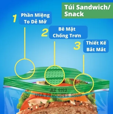 Túi Zip Đựng Thực Phẩm, Bánh Mì Sandwich Ziploc Hộp Nhỏ 145 Cái