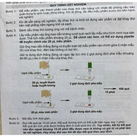 Bộ test nhanh HIV CTK thế hệ thứ 4 phát hiện sớm HIV đầy đủ dụng cụ