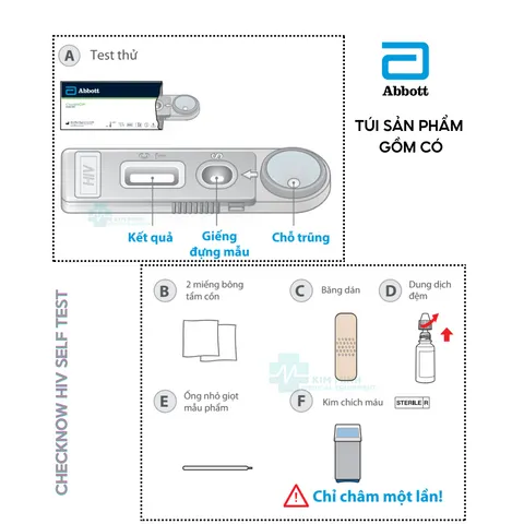 Combo 2 Bộ Test Phát Hiện Sớm HIV Checknow - Kiểm Tra Tình Trạng Sức Khỏe Tại Nhà - Thương Hiệu Chính Hãng Abbott