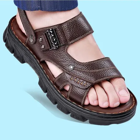 Dép da nam cao cấp D6 CP336 - Sandal thời trang lịch sự dễ phối đồ cho đi học, đi chơi và đi làm