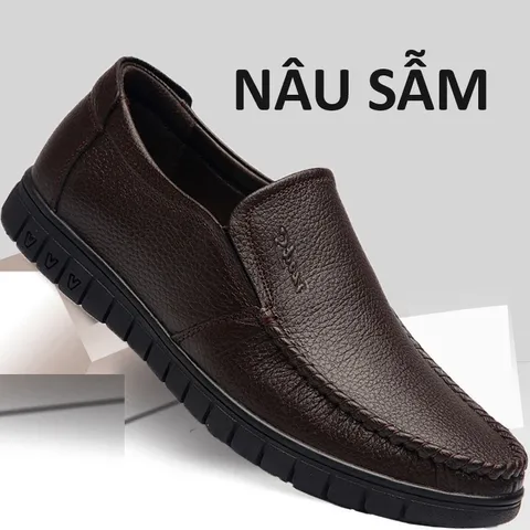 Giày Lười Nam Da PU Đế Cao Su - Thời Trang Đơn Giản, Êm Chân, Dễ Phối Đồ, Mẫu Mới Lịch Lãm cho Nam Giới