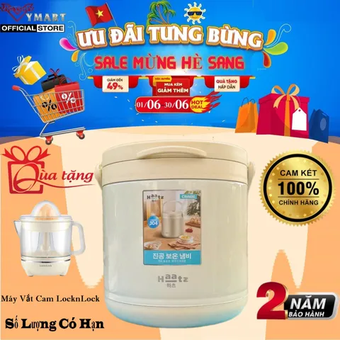 Nồi Ủ Chân Không Haatz CIM600 (Model 2025) inox 304 Dung Tích 4.5L, Giữ Ấm 6h, Bảo Hành 2 Năm