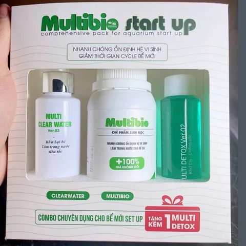 Combo Multibio START UP - Bộ sản phẩm xử lý nước cho bể cá mới, khởi tạo vi sinh và làm trong nước, an toàn cho cá cảnh.