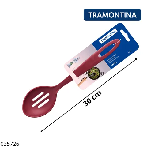 Thìa Lỗ Vớt Đồ Ăn Tramontina 30cm Bằng Nhựa PA Chịu Nhiệt - Dụng Cụ Nhà Bếp Tiện Dụng Xuất Xứ Brazil, Màu Sắc Đẹp Mắt