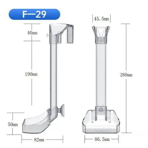 Ống Cho Ăn Cá Jeneca Acrylic F21 F29 F35 - Máng Trượt Tiện Lợi, Chống Nhiễm Bẩn, Thích Hợp Cho Thủy Sinh và Động Vật Bò Sát