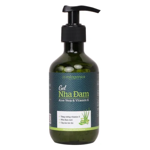 Gel Dưỡng Ẩm Nha Đam Milaganics 270ml - Dưỡng Da Mềm Mại, Cấp Nước, Chống Lão Hóa với Vitamin E nhập khẩu Việt Nam