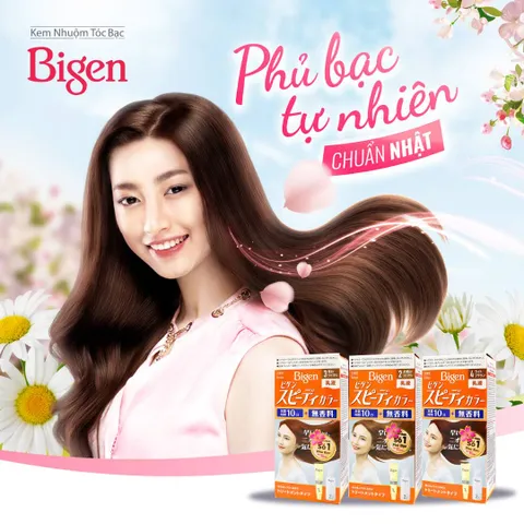 Kem Nhuộm Tóc Bigen Speedy Color Milky 80g - Phủ Bạc Hoàn Hảo, Chiết Xuất Thảo Mộc, Dễ Sử Dụng Tại Nhà cho Tóc Mềm Mượt
