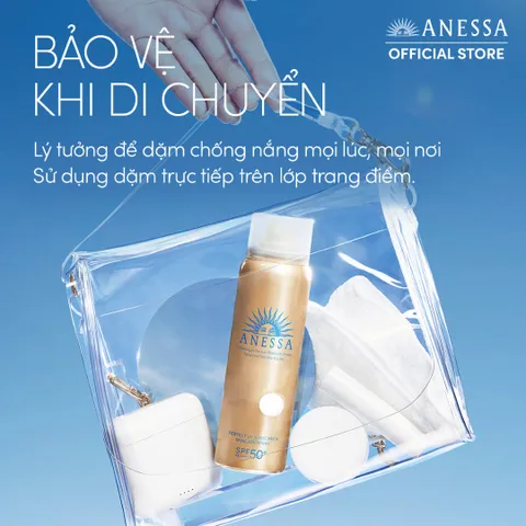 Xịt Chống Nắng Anessa Perfect UV SPF50+ PA++++ 60g - Dưỡng Da Đa Năng, Khả Năng Chống Nước Tối Ưu Cho Mặt và Toàn Thân
