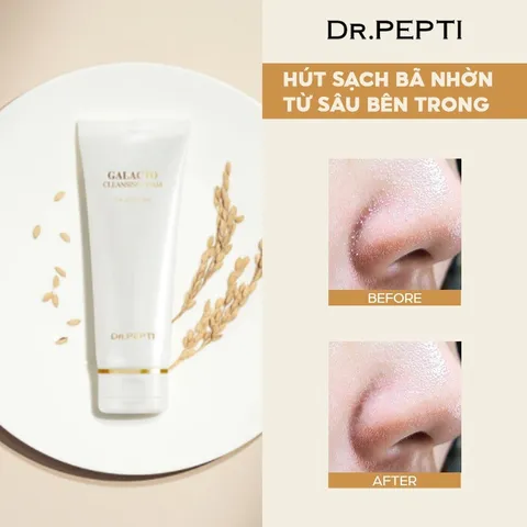 Sữa Rửa Mặt Dưỡng Ẩm Sáng Da Dr.Pepti+ Galacto Cleansing Foam 110ml - Làm Sạch Sâu, Ngăn Ngừa Mụn, Dưỡng Ẩm Cho Mọi Loại Da