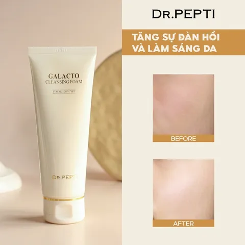 Sữa Rửa Mặt Dưỡng Ẩm Sáng Da Dr.Pepti+ Galacto Cleansing Foam 110ml - Làm Sạch Sâu, Ngăn Ngừa Mụn, Dưỡng Ẩm Cho Mọi Loại Da